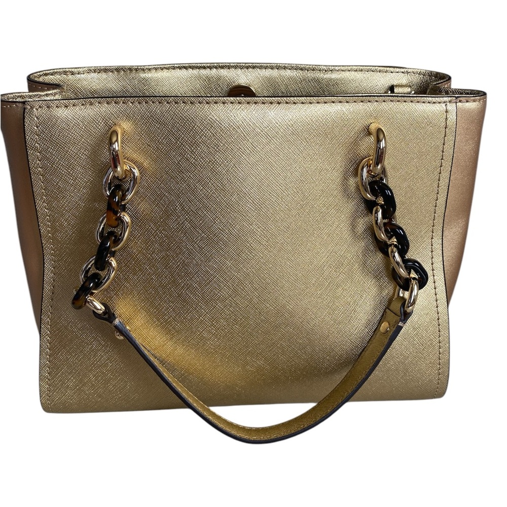 Michael Kors Sofia Laser Perforated Leather Gold … - image 7